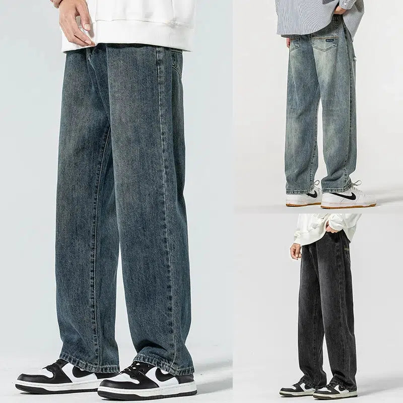 Washed Regular Fit Straight-leg Jeans