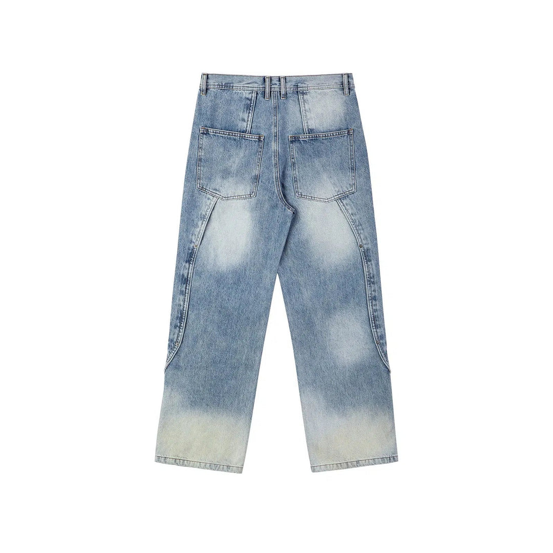 Washed Three-dimensional Stitching Jeans