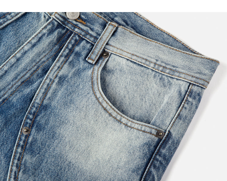 Washed Three-dimensional Stitching Jeans