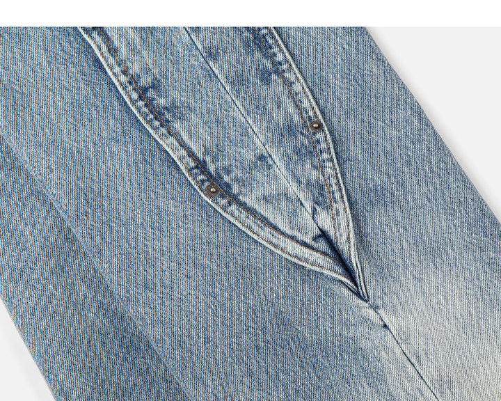 Washed Three-dimensional Stitching Jeans