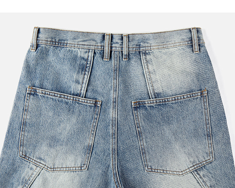 Washed Three-dimensional Stitching Jeans