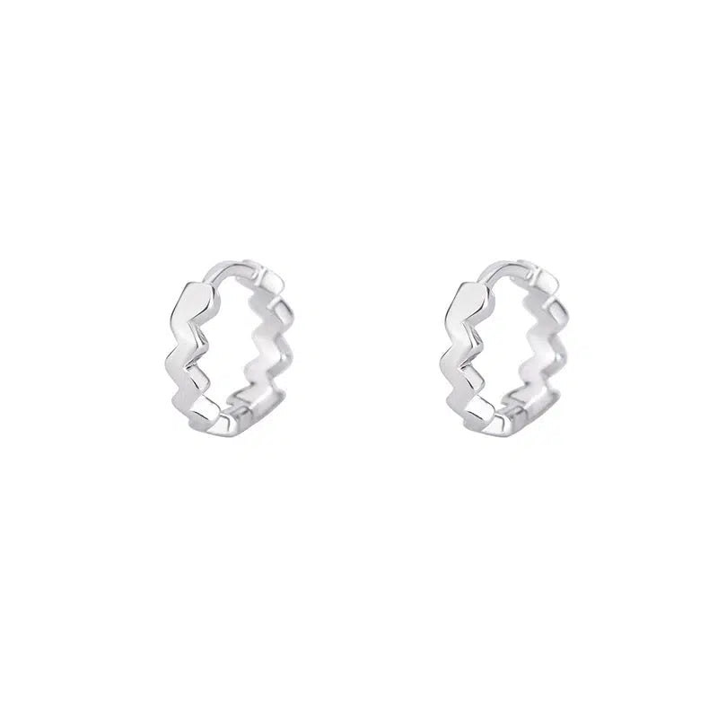 Wavy Pattern Hoop Earrings