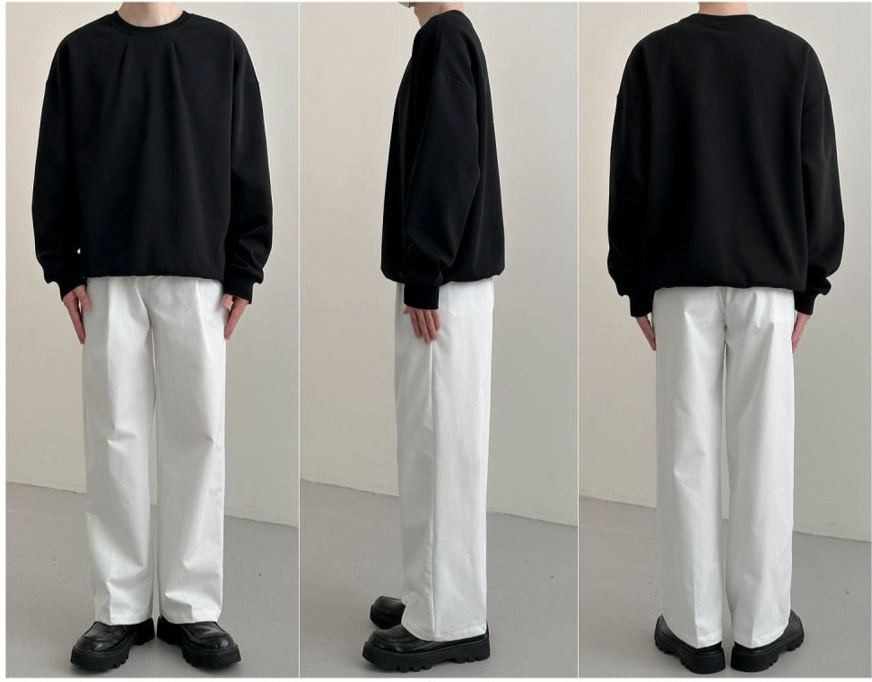 White Straight Casual Pants