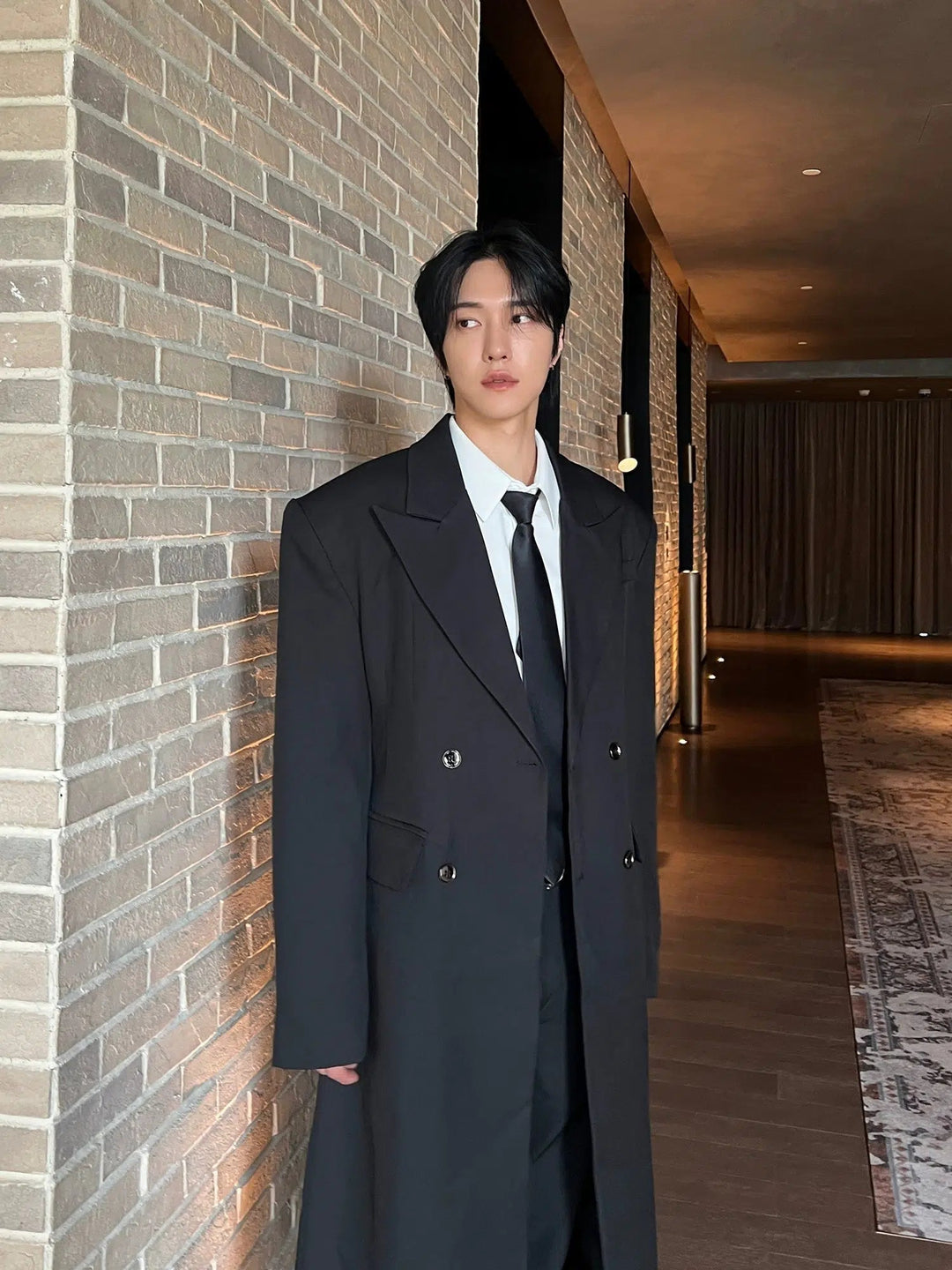 Wide Lapels Double-Breasted Long Coat