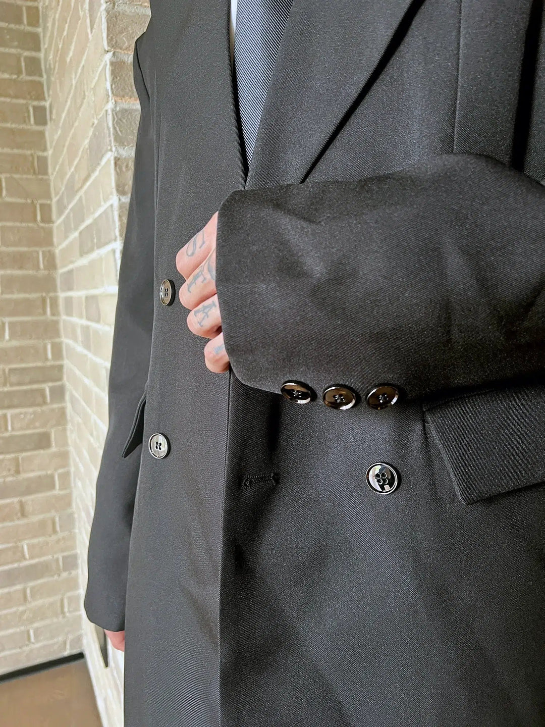 Wide Lapels Double-Breasted Long Coat