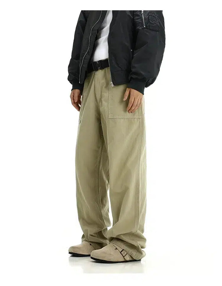 Wide-Leg Cargo Pocket Jeans