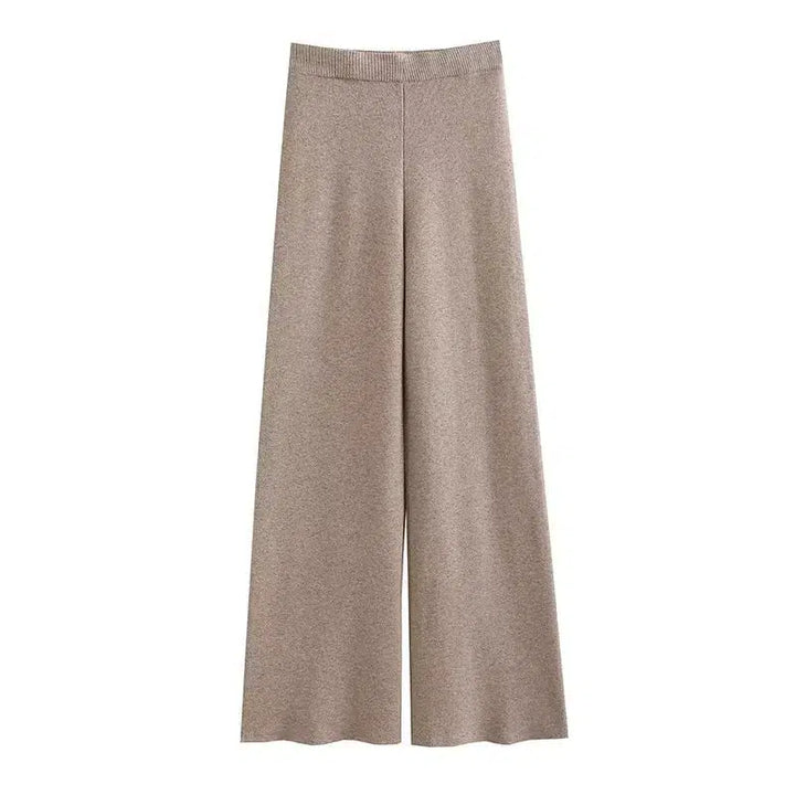 Wide-Leg Casual Knit Pants