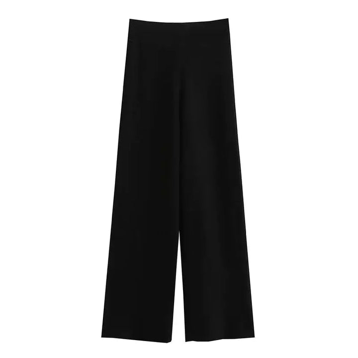 Wide-Leg Casual Knit Pants