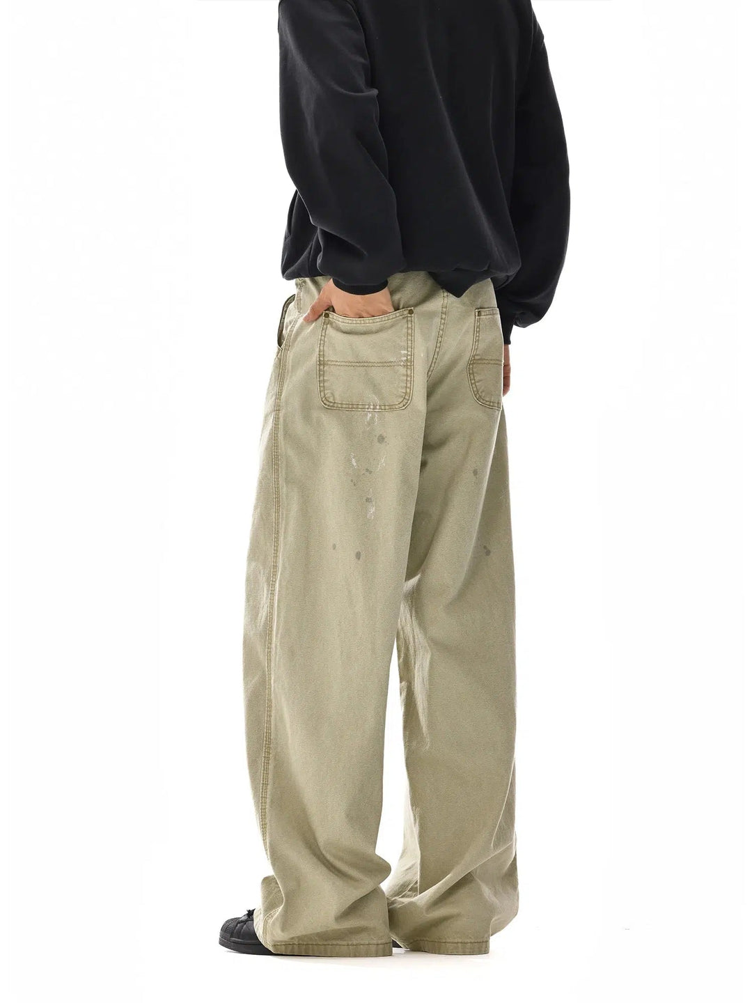 Wide-Leg Washed Pants