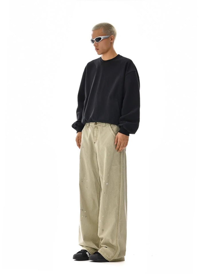 Wide-Leg Washed Pants