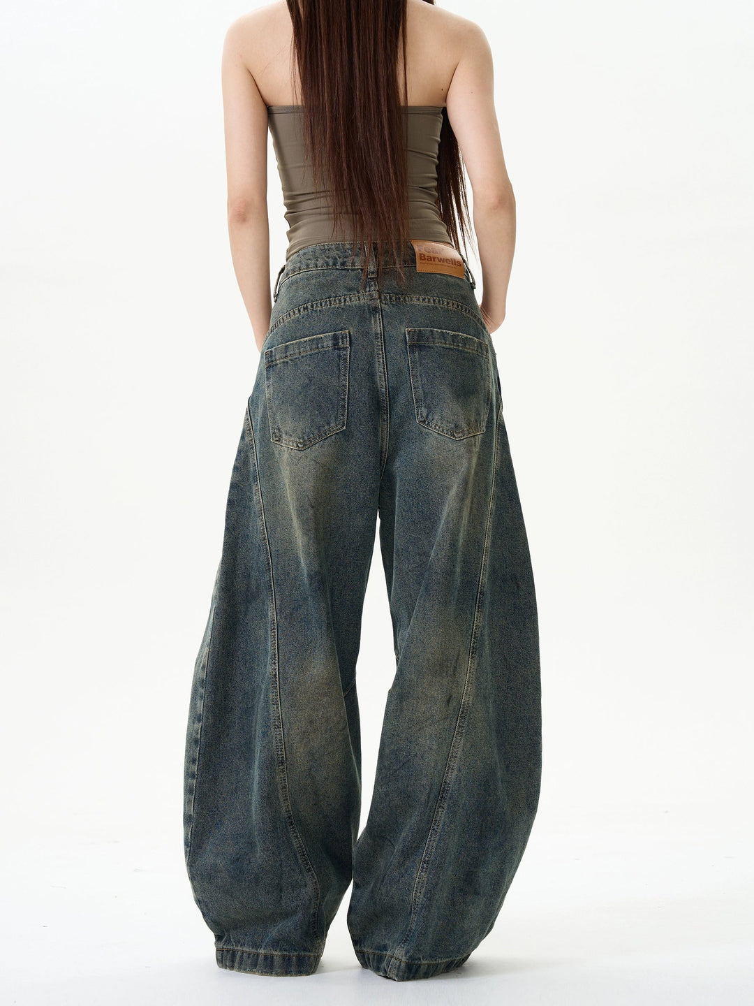 Wide-Leg Denim Pants