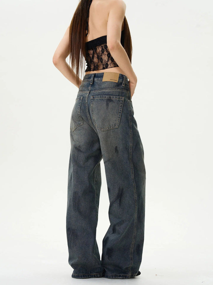 Wide-Leg Denim Pants