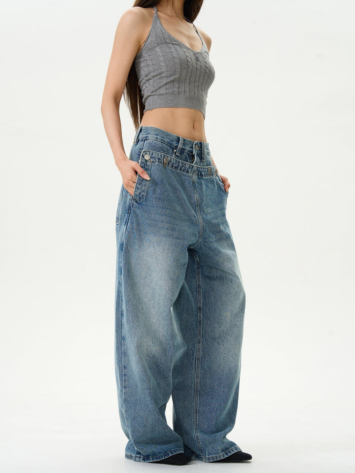 Double Waist Blue Jeans