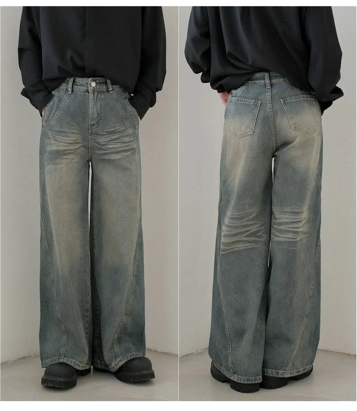 Wide-Leg Denim Pants