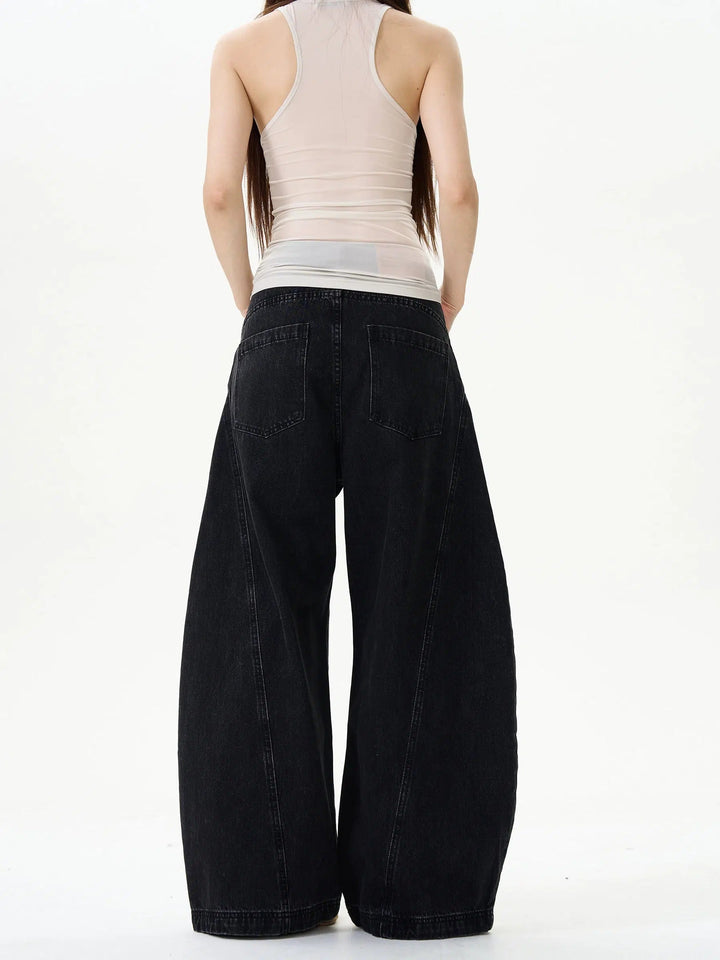 Wide-Leg Denim Pants