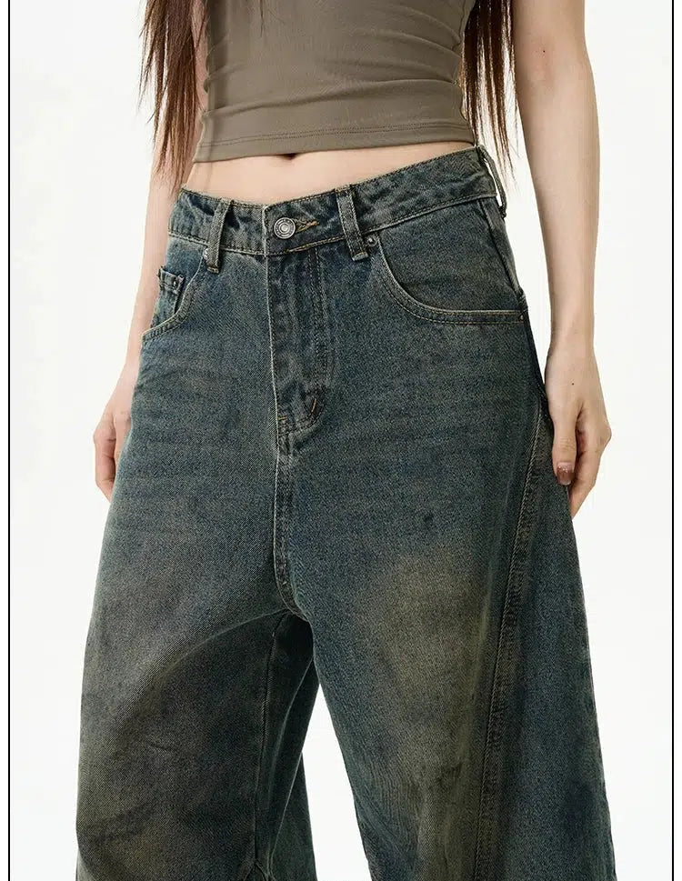 Wide-Leg Denim Pants