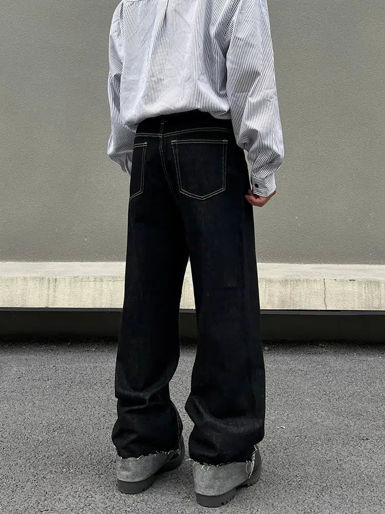 Wide-Leg Denim Pants