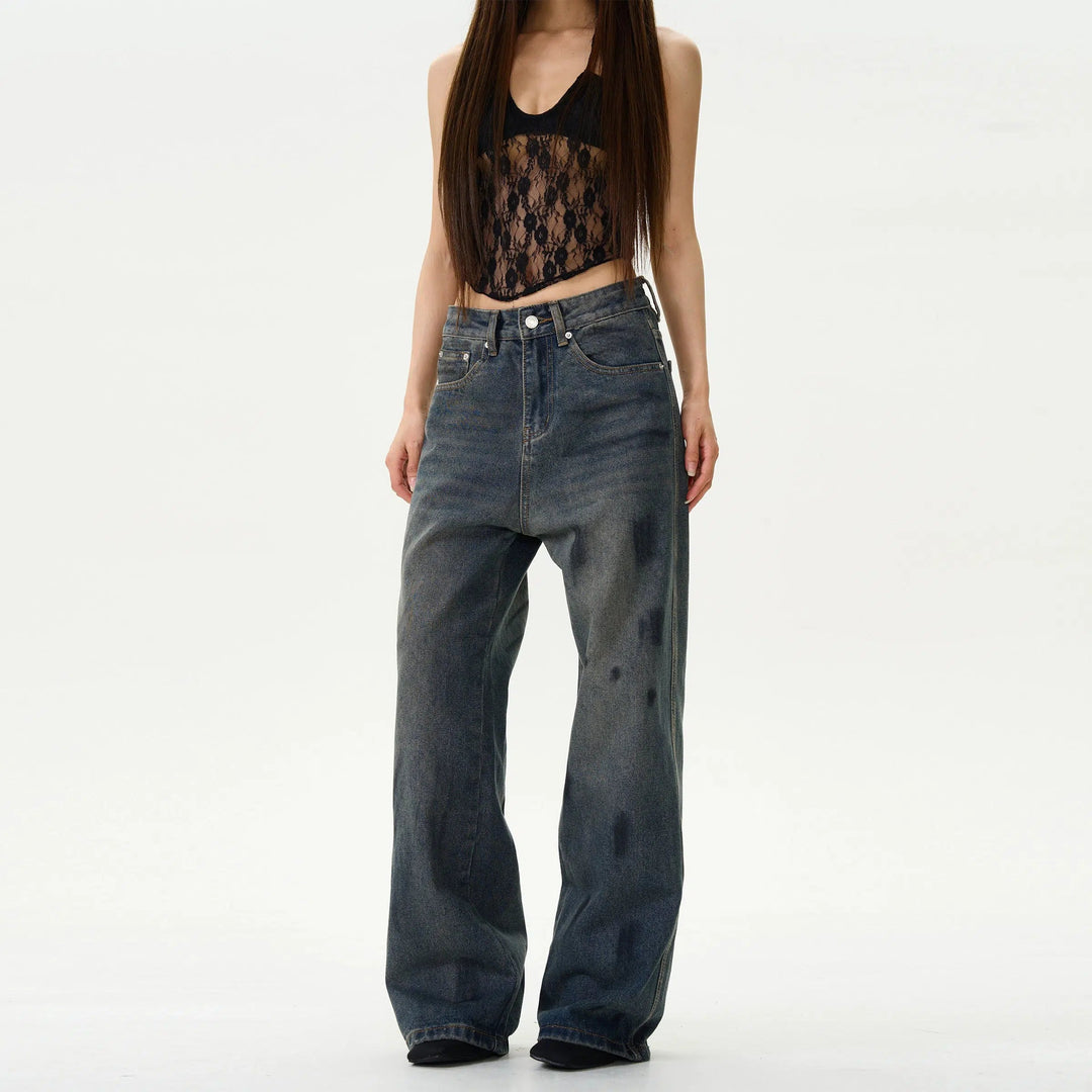 Wide-Leg Denim Pants