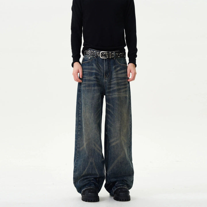 Cat Whisker Wide-Leg Denim Pants