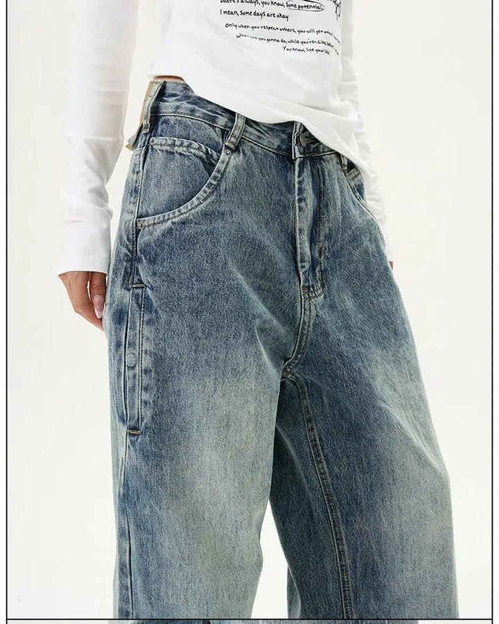 Wide-Leg Denim Pants