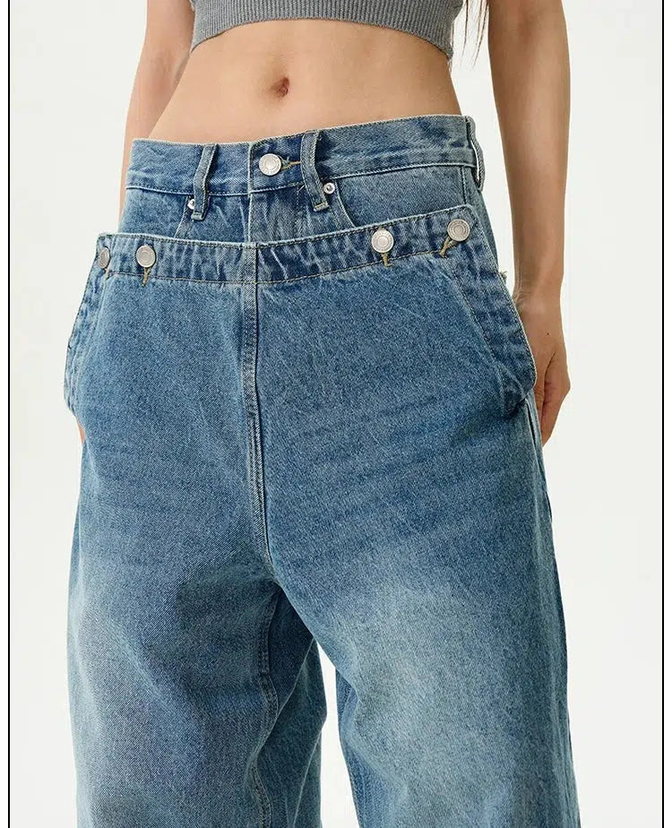 Double Waist Blue Jeans