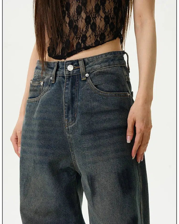 Wide-Leg Denim Pants