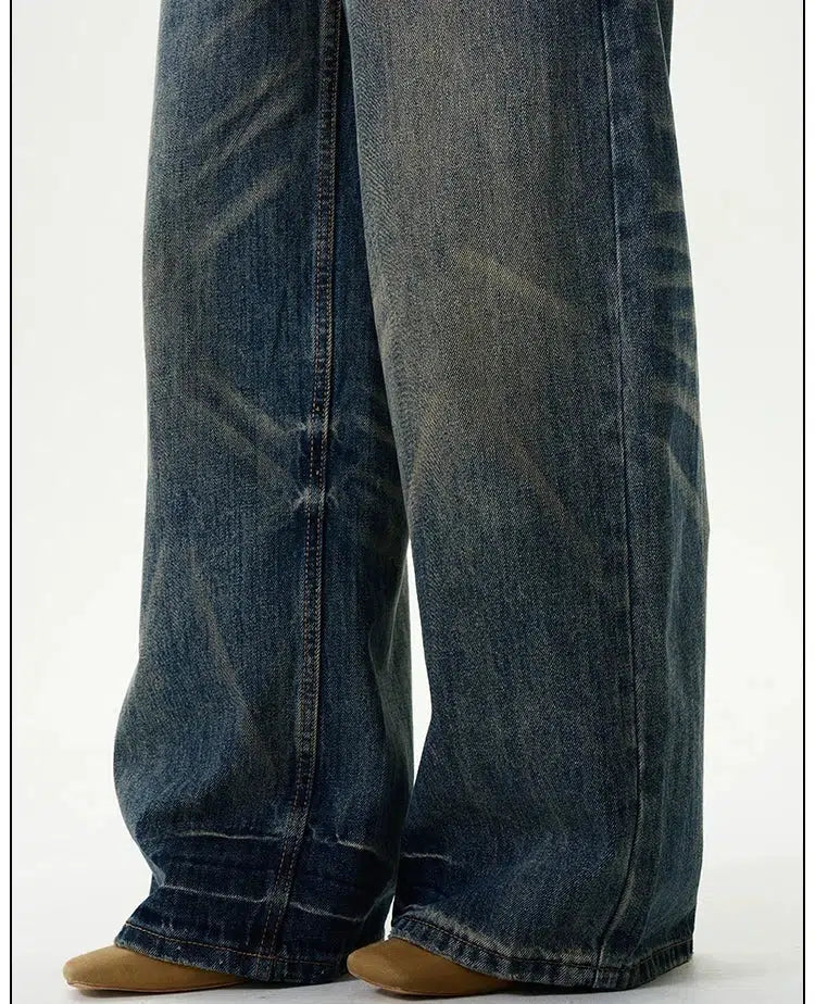 Cat Whisker Wide-Leg Denim Pants