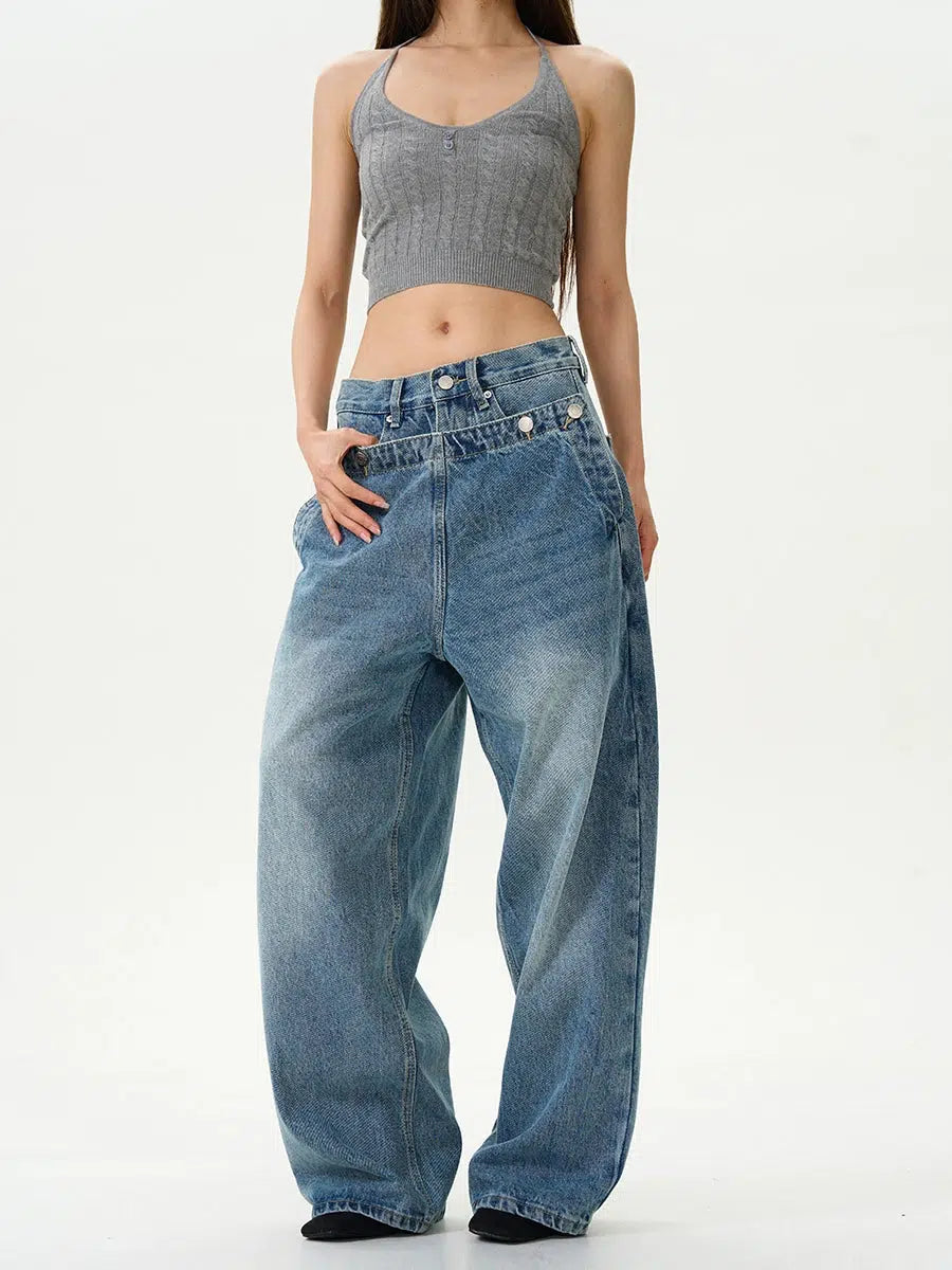 Double Waist Blue Jeans