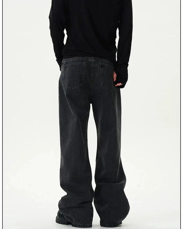 Relaxed Fit Flared Straight Pants