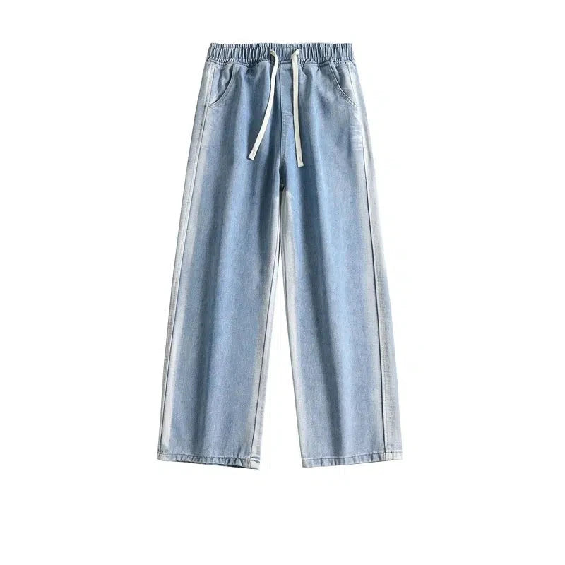 Wide-Leg Drawstring Gradient Jeans