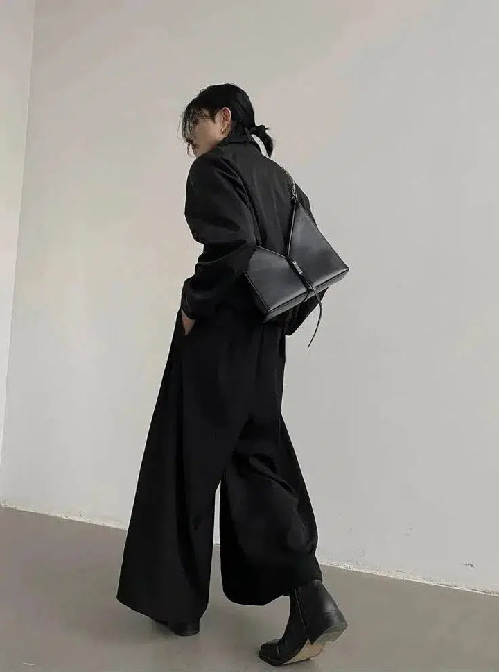 Wide-Leg Flowing Drape Pants