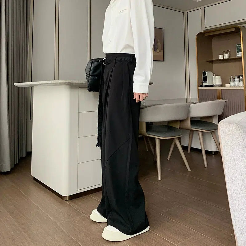 Wide-Leg High-Waist Casual Pants