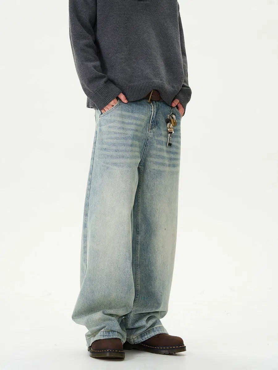 Wide-Leg High-Waist Denim Pants