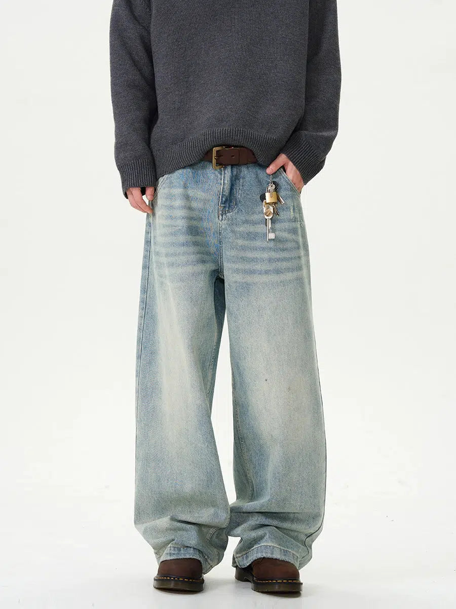 Wide-Leg High-Waist Denim Pants