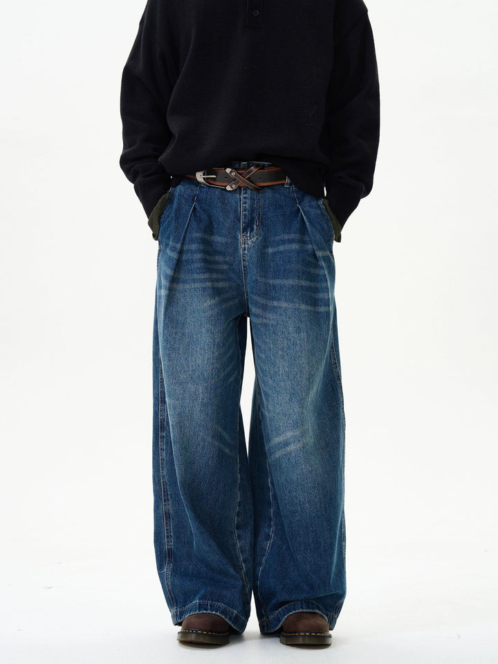 Dark Blue Wide-leg Jeans