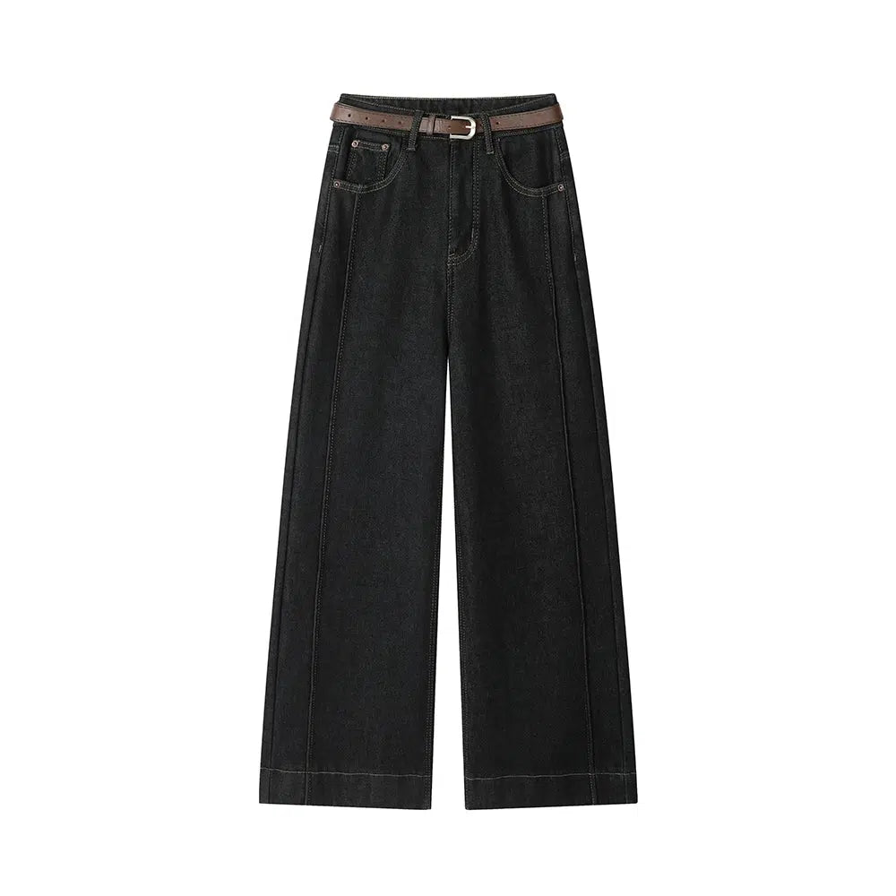 Vevlet Wide-Leg Jeans with Belt