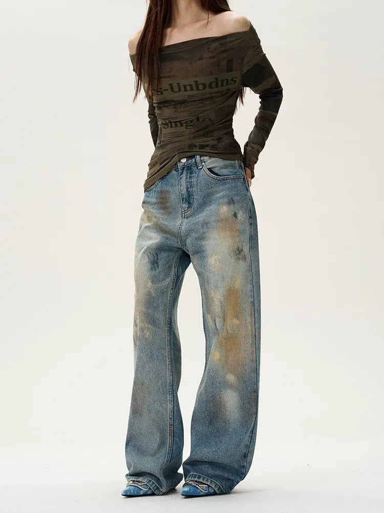 Wide-Leg Straight-leg Jeans