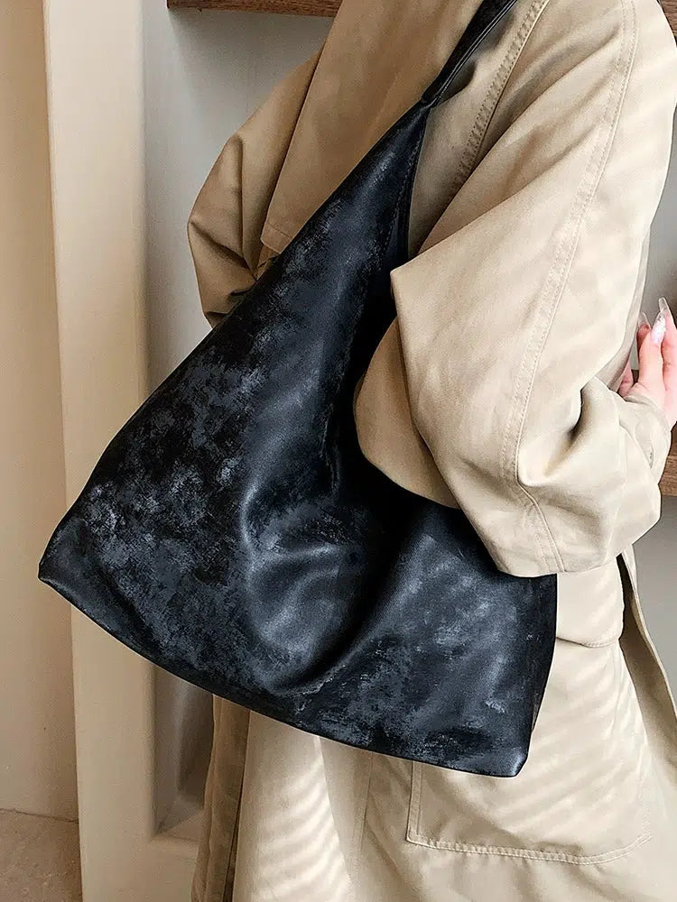 Wide Strap Velvet Shoulder Bag