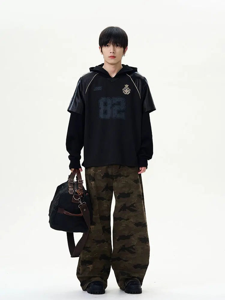 Wide-leg Camouflage Pants