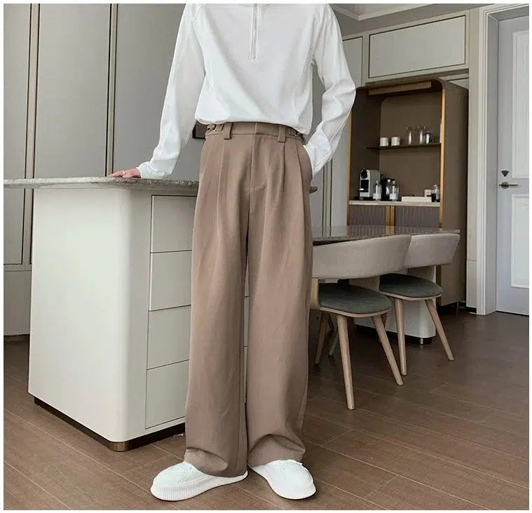 Wide-leg Drape Suit Pants