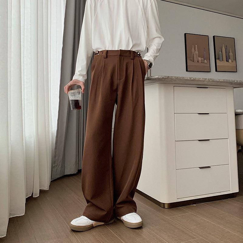 Wide-leg Drape Suit Pants