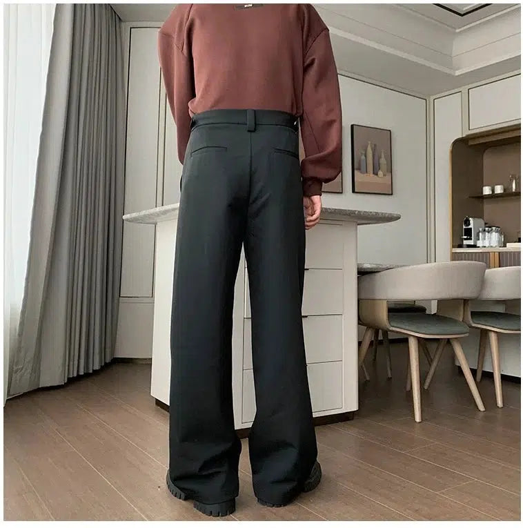 Wide-leg Drape Suit Pants