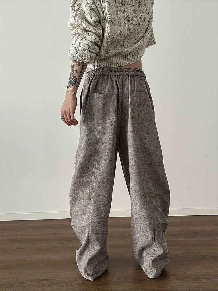 Wide-leg Drawstring Pants