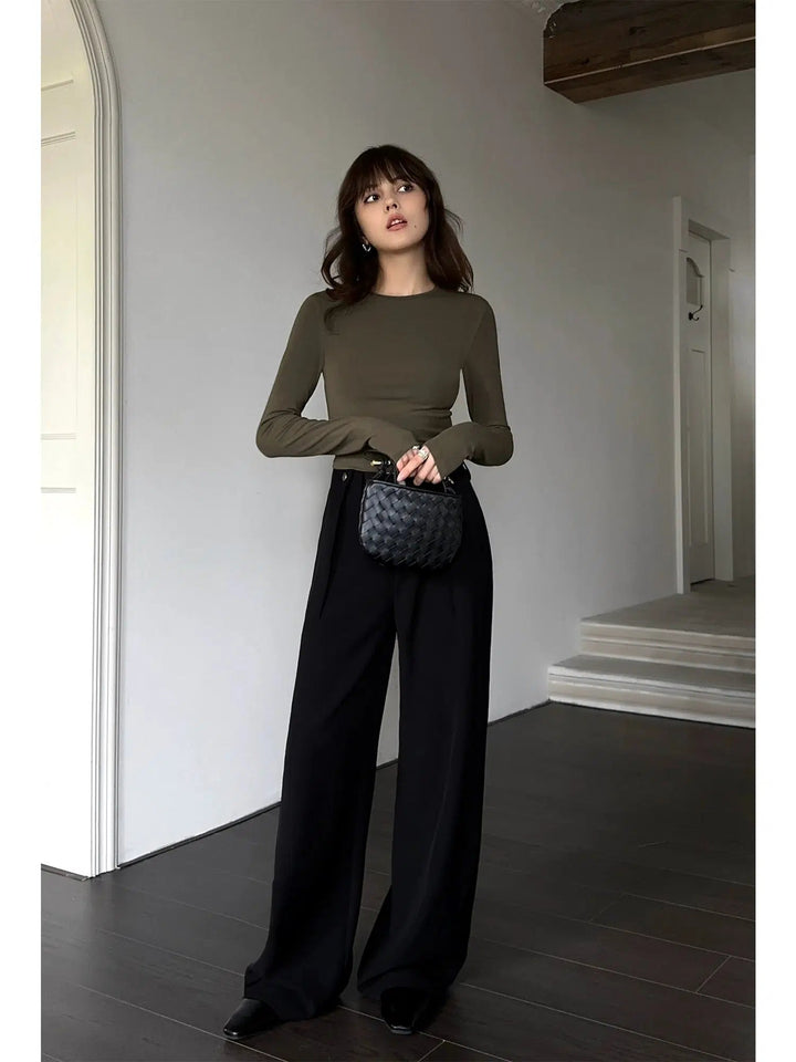 Wide-leg High-rise Pleated Pants