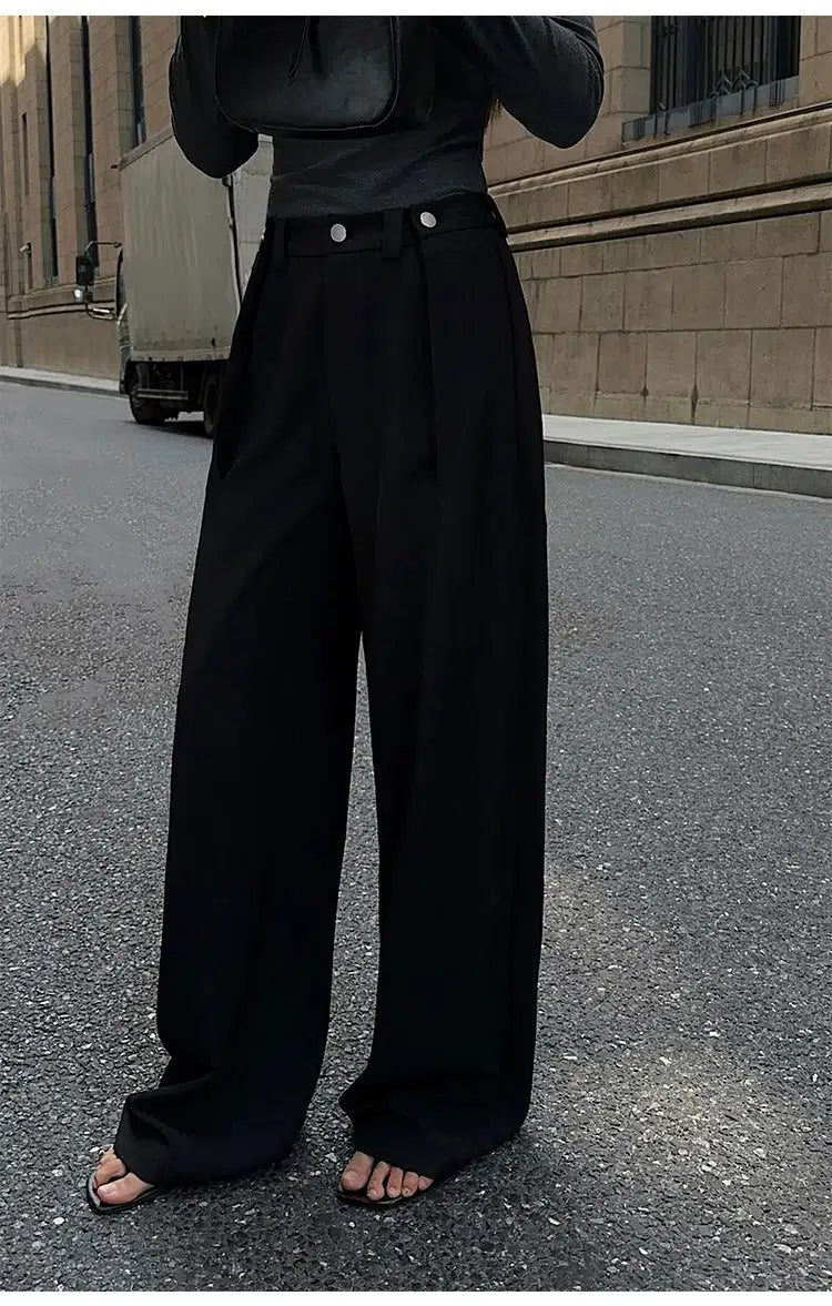 Wide-leg High-rise Pleated Pants