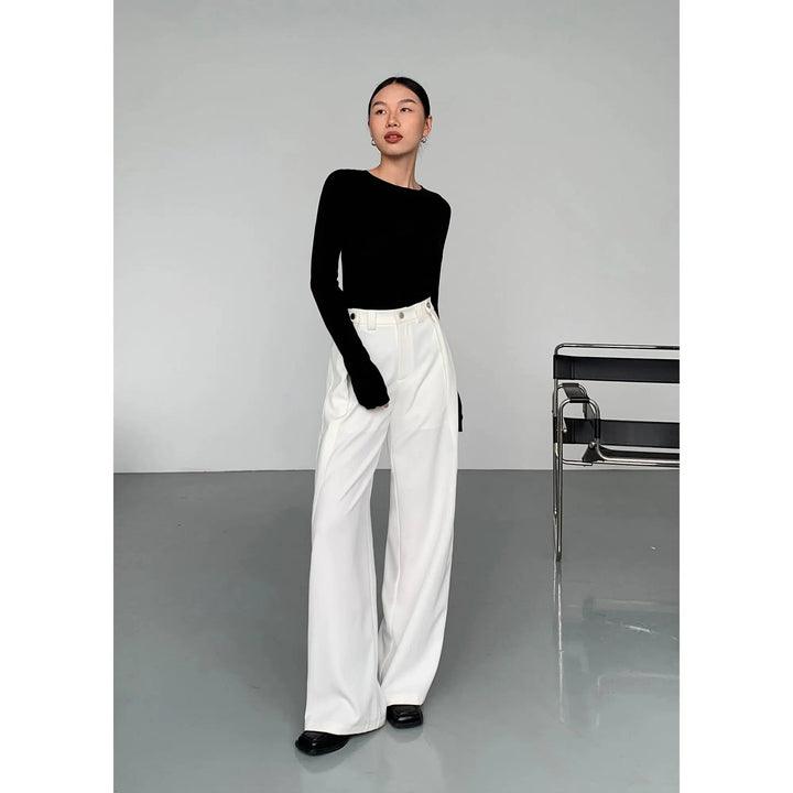 Wide-leg High-rise Pleated Pants