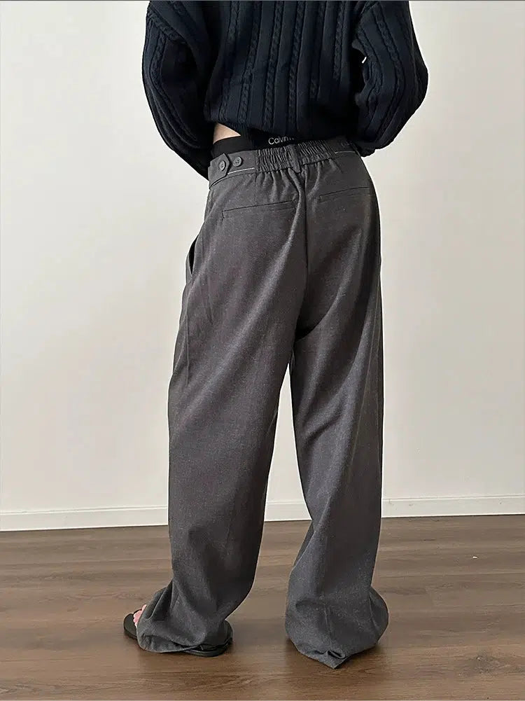 Wide-leg Pleated Pants