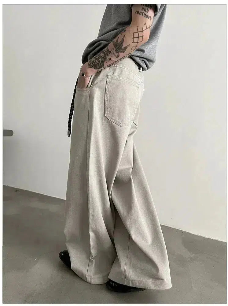 Wide-leg Straight-leg Cargo Jeans