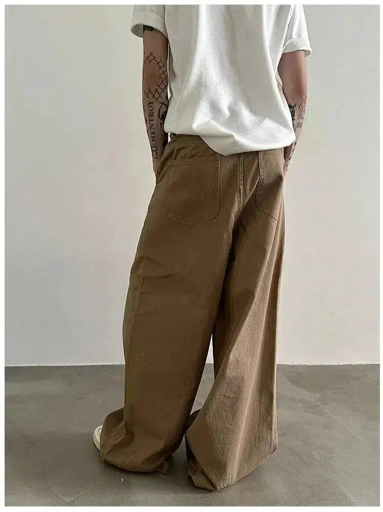 Wide-leg Straight-leg Cargo Jeans