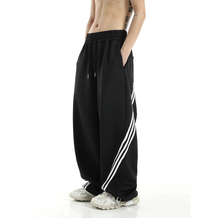 Wide-leg Striped Casual Sweatpants